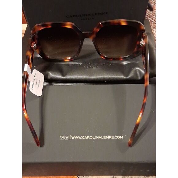 Carolina Lemke Square Greta Demi Tortoise Brown Gradient Sunglasses CL9024-03 Ne main image 5